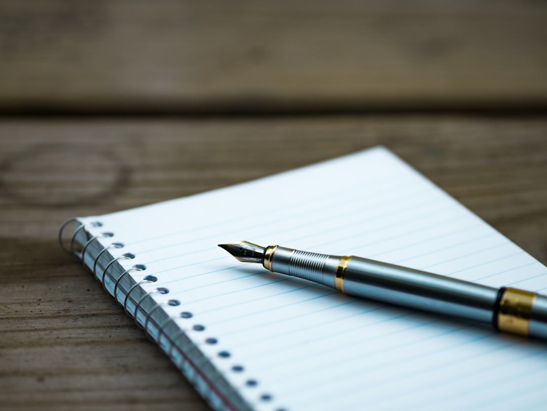 writer notebook on table